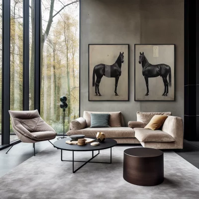 Набор из двух постеров на холсте The Horses 75X105 / 75X105 CM 4