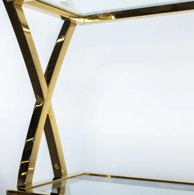 Стеллаж Glossy 90X35X200 CM Gold 4
