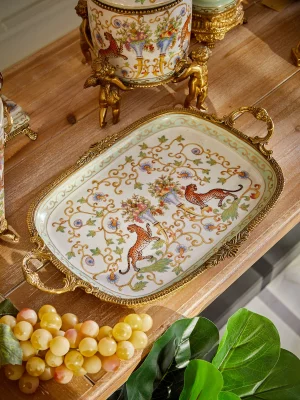 Поднос декоративный Qinglong 40X26X5 CM 4