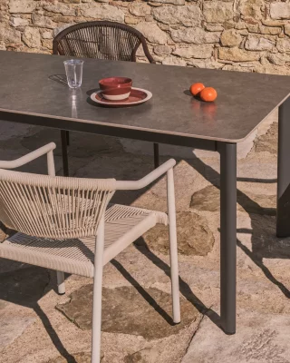 Стол Anafi из керамогранита и графитового алюминия 220X100X75 CM 3