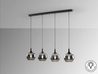 Люстра Opaz 4L черный/дымчатый 109X19X120 CM 6