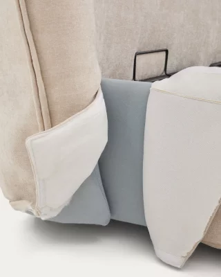 Кровать Arvian с обивкой из бежевого шенилла и съёмным чехлом 222X228X101 CM 5