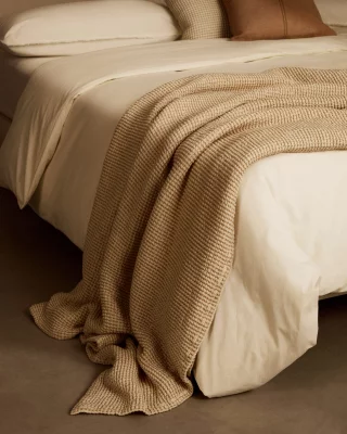 Покрывало из 100% хлопка Senara бежевое для кровати 150/160 см 240X260 CM 3