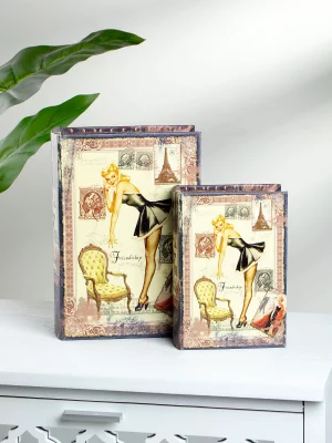 Набор из двух шкатулок в виде книг Laurin 19X8X27 / 14X6X20 CM 4