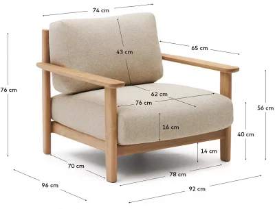 Уличное кресло из тика Tirant 92X96X76 CM 5