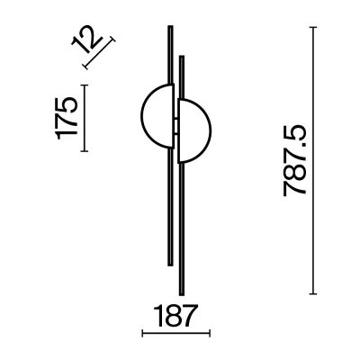 Настенный светодиодный светильник Горизонт 60X192X790 CM 9