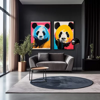 Набор из двух постеров на холсте Panda 75X105 / 75X105 CM 4