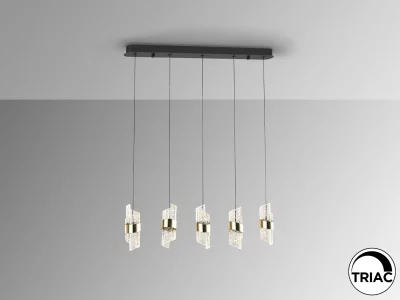 Люстра Iliada 5L черно-золотая 96X9X23 CM 6