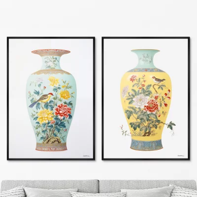 Набор из двух постеров на холсте China porcelain vase 75X105 / 75X105 CM 8