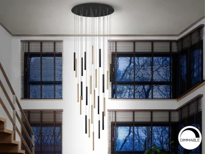 Подвесной светильник Varas 25L черный/золотой 90X90X300 CM 4