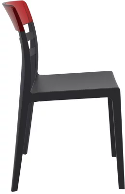 Стул пластиковый Moon 52X57X83 CM чёрно-красный 5