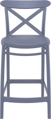 Стул пластиковый полубарный Cross Bar 45X50X96 CM серый 3