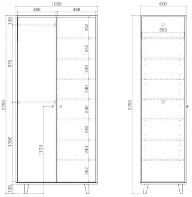 Шкаф Twin 103X60X225 CM 8