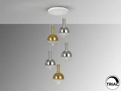 Подвесной светильник Matices 5L белый-дымчатый-золотой 55X135 CM 4