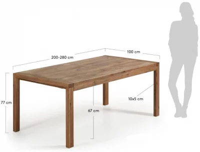 Раскладной дубовый стол Briva Anitique 200-280X100X77 CM 10