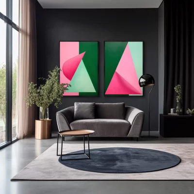 Набор из двух постеров на холсте Geometric watermelon 75X105 / 75X105 CM 4