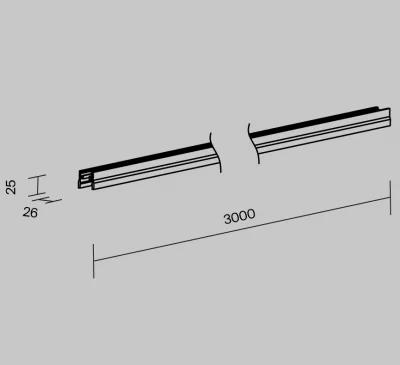 Профиль уличной трековой системы Elasity IP 300X3X3 CM 8