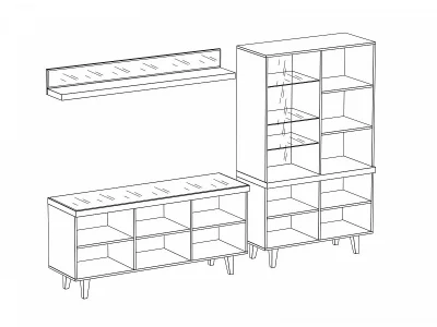 Композиция Kristal 2 242X24/44X165 CM 3