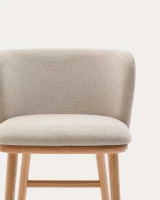 Стул Ciselia, бежевый шенилл и массив ясеня с натуральной отделкой 75 CM 4