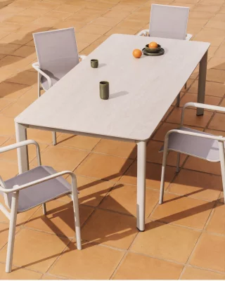 Стол Anafi из керамогранита и бежевого алюминия 220X100 CM 3