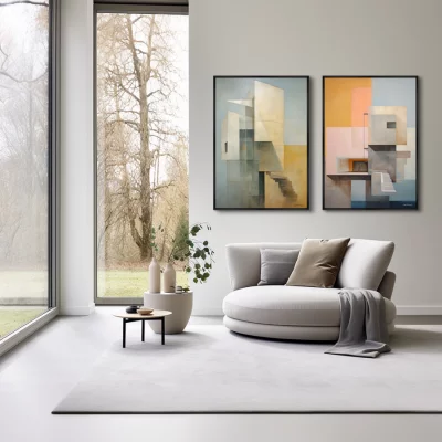 Набор из двух постеров на холсте Buildings afternoon look 75X105 / 75X105 CM 4