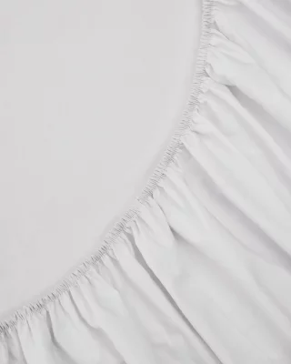 Простыня на резинке Teia из 100% хлопка перкаль, 180 TC, белая 90X200 CM 4