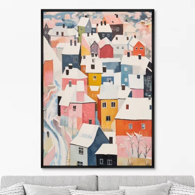 Постер на холсте Above the town 75X105 CM 6
