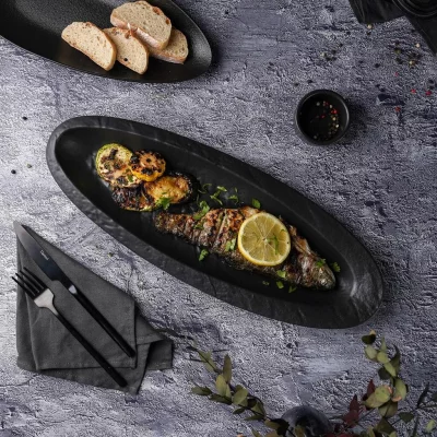 Блюдо Black Raw Stellar 46X17 CM 5