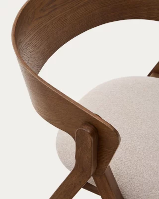 Стул Godia из ясеневого шпона с отделкой венге и бежевым шениллом 56X55X76 CM 5
