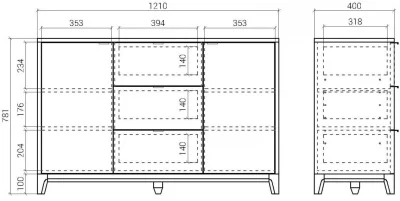 Комод Case 121X40X78 CM 5