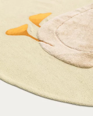 Зелёный хлопковый детский ковер с вышивкой гуся Milu 100X100 CM 4