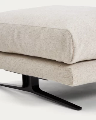 Бежевый пуф Veliro из шенилла на чёрных стальных ножках 90X85X45 CM 4
