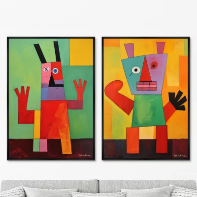 Набор из двух постеров на холсте Happy Creatures 75X105 / 75X105 CM 8