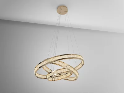 Люстра с 3 кольцами блестящее золото 80X8 CM 12