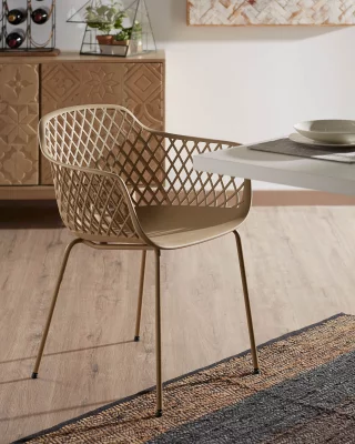 Стул на стальном каркасе Quinn 60X55X80 CM бежевого цвета 5