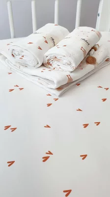 Муслиновый плед Любовь и Гуси 100X80 CM 9
