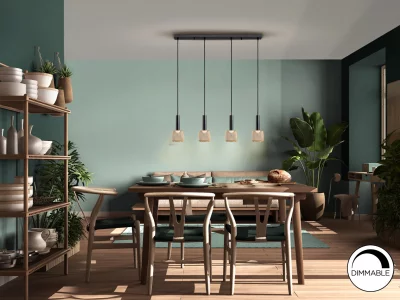 Линейный подвесной светильник Sincro 4L черный/золотой 69X10X22 CM 5