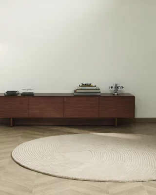 Бежевый шерстяной ковер Domm 200 CM 3
