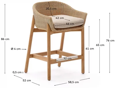 Полубарный стул Galea 59X52X86 CM 5