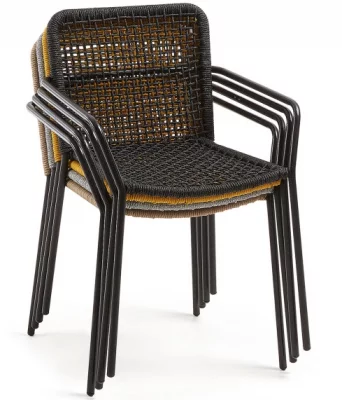 Стул с подлокотниками Boomer 60X56X80 CM чёрный 4