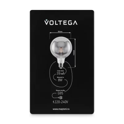 Лампа светодиодная Voltega 8535 G95 8Вт 3000K 6