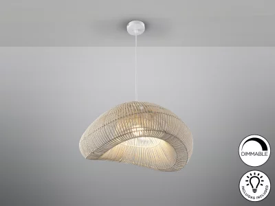 Подвесной светильник из белого ротанга 55X52X32 CM 6