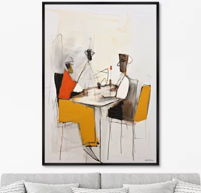 Постер на холсте Card players 75X105 CM 5