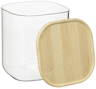 Банка для хранения квадратная Glass Bamboo 12X12X14 CM 8