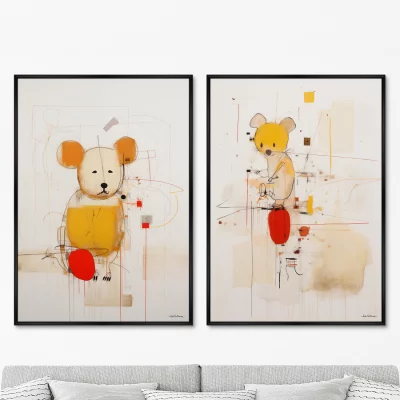 Набор из двух постеров на холсте Oh those mice 75X105 CM 8