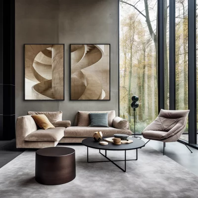 Набор из двух постеров на холсте Iron in Concrete 75X105 / 75X105 CM 4