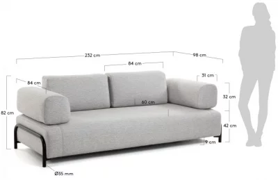 Кушетка трансформер Compo 232X98X82 CM 17