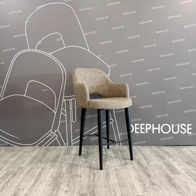 Полубарный стул Мартин коричневая ткань букле черные ножки 55.5X60X98 CM 9