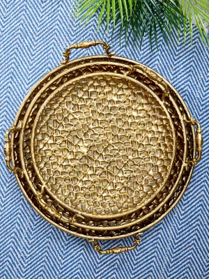 Комплект из трёх декоративных подносов Heleina 44X39X7 / 40X34X7 / 35X30X7 CM 12