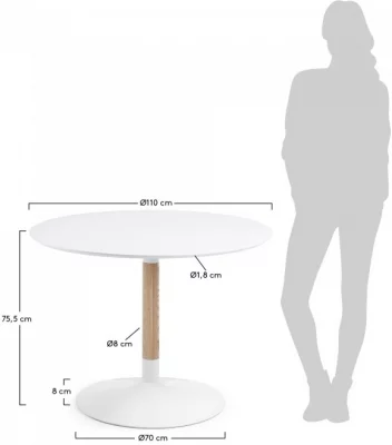 Обеденный круглый стол Tic 110X110X76 CM 5